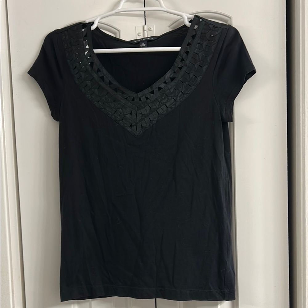 Elegant Black V-Neck Top